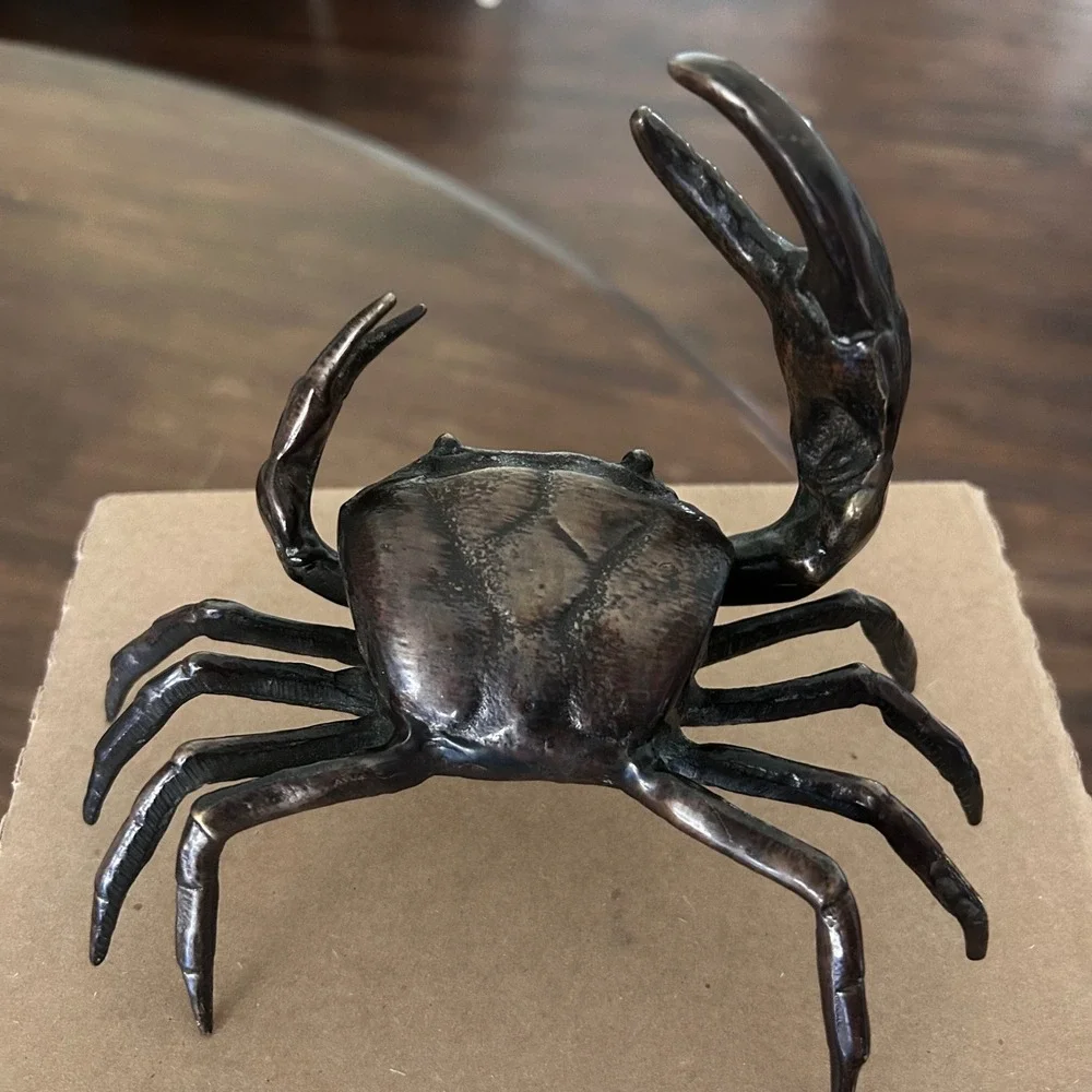 Vintage Bronze Crab Sculpture‎ Paperweight Figurine